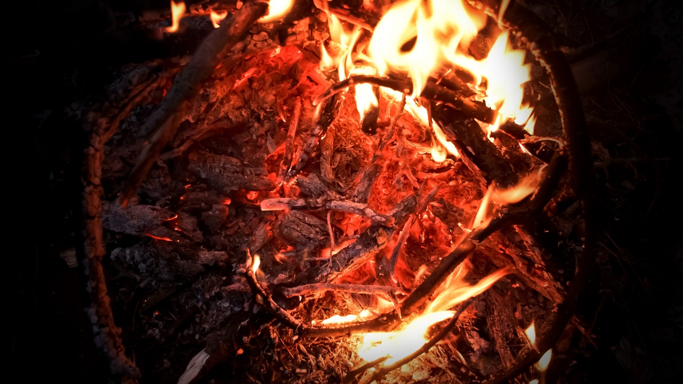 Костёр крупным планом обои