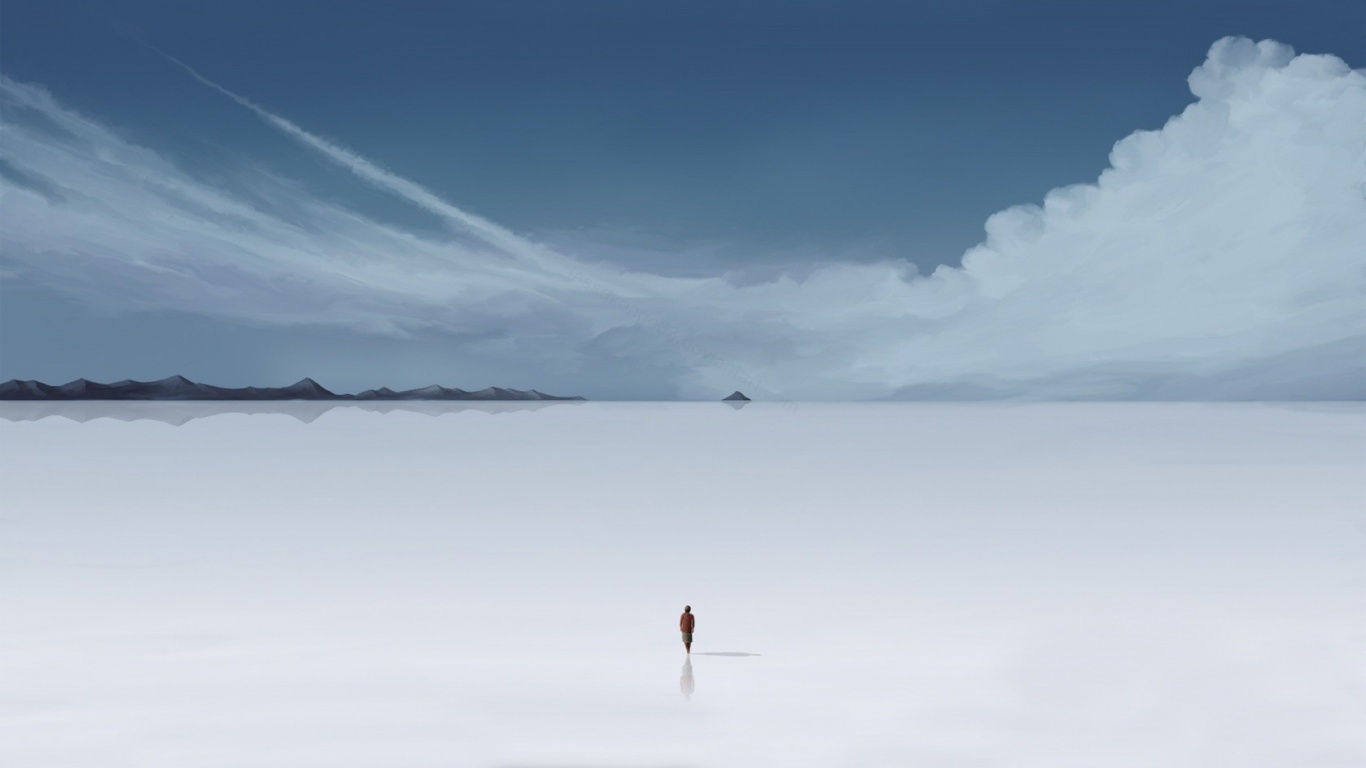 Человек и пустошь обои