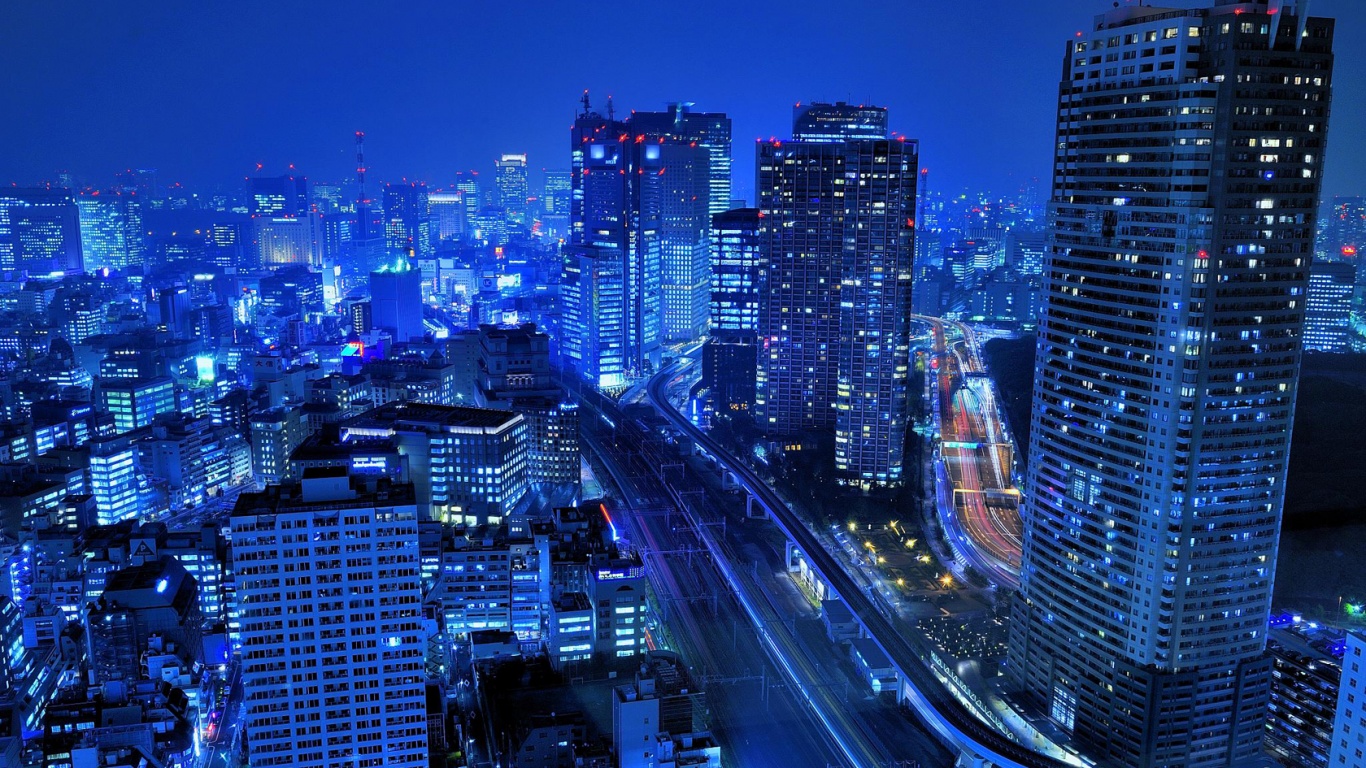 Ночной город обои