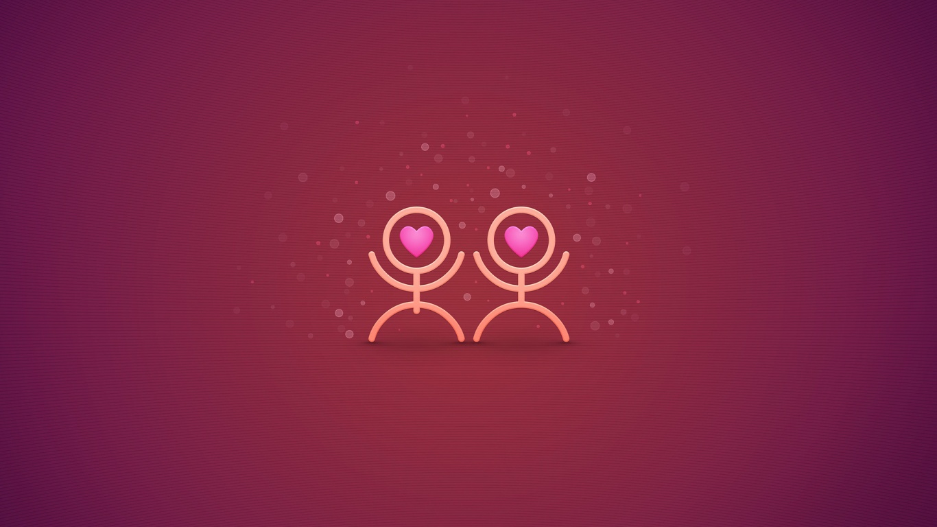Влюблённые человечки обои