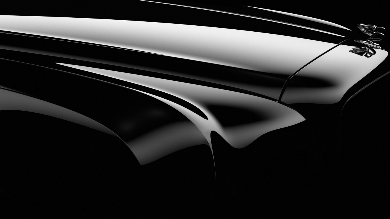 Капот чёрного авто обои