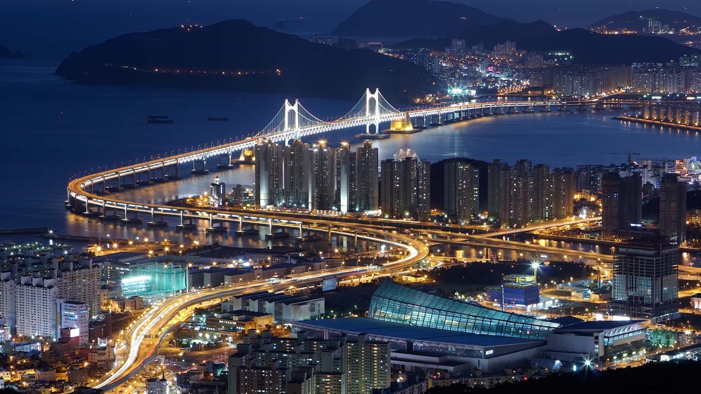 Ночной город обои