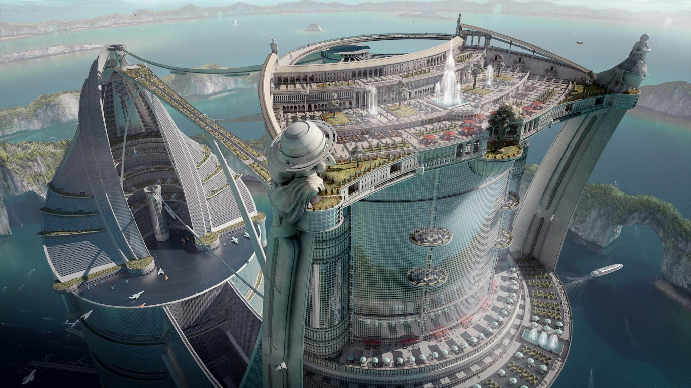 Город будущего обои