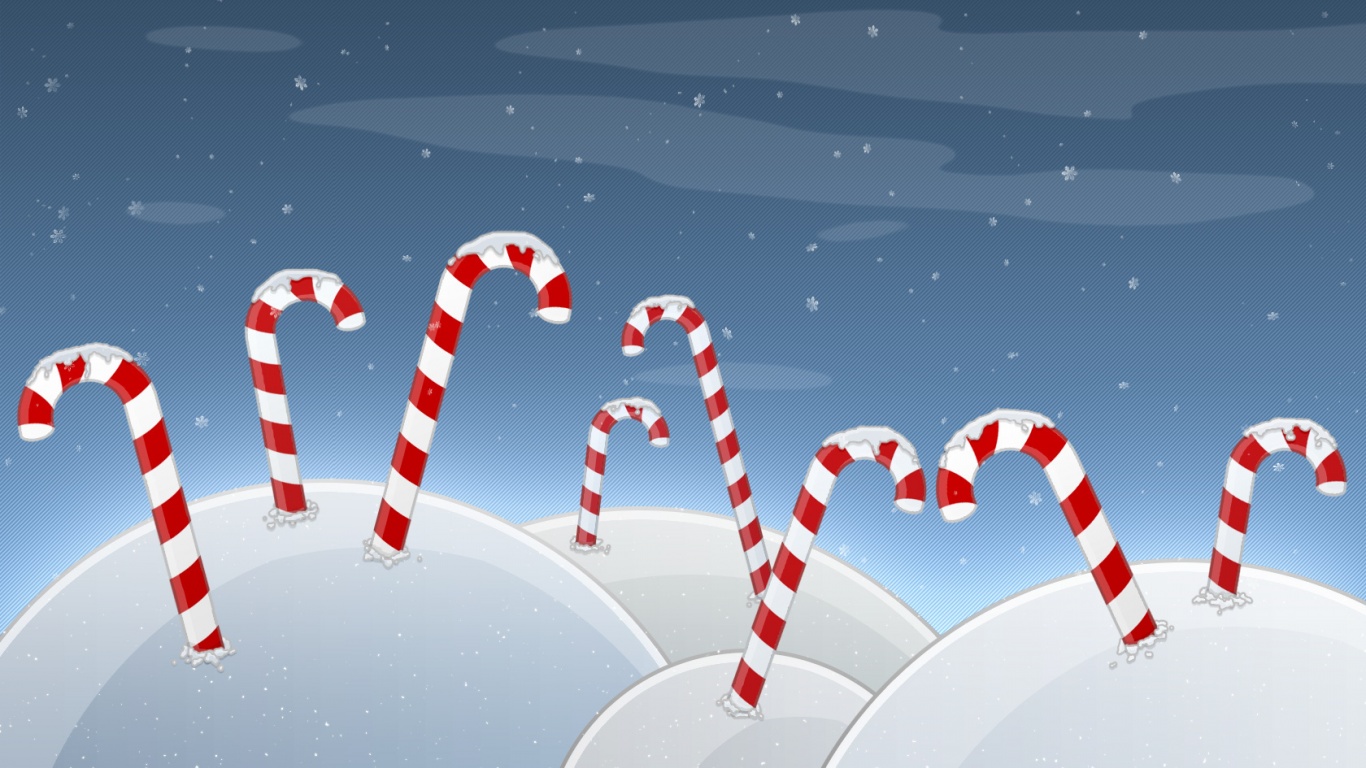 Леденцы в сугробах обои