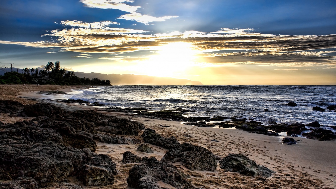 Закат на море обои