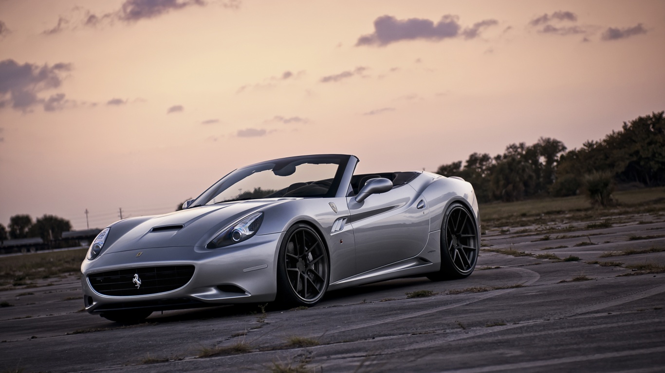 Ferrari на взлетном поле обои