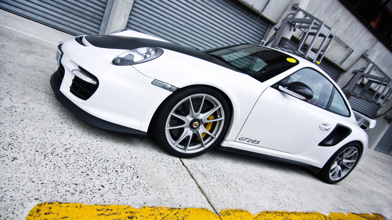 Белый порше обои