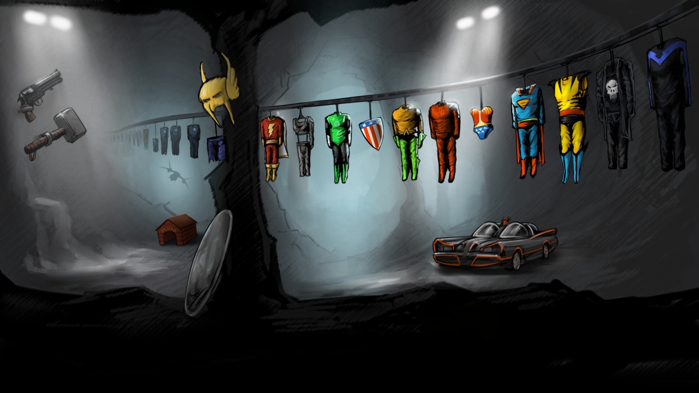 Пещера супергероев обои