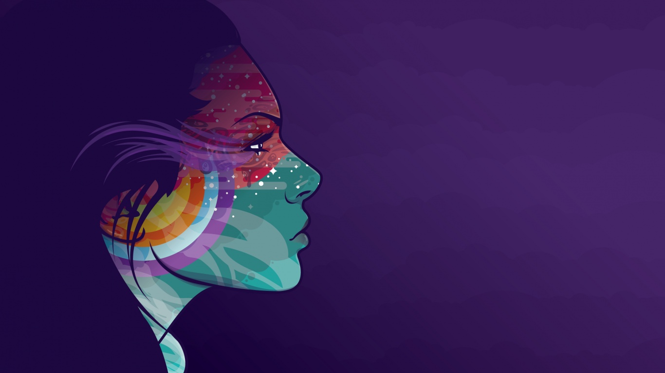 Профиль девушки обои