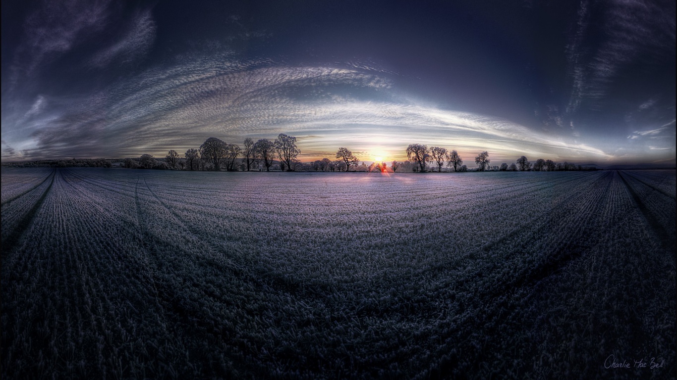 Поле широкоугольным объективом обои