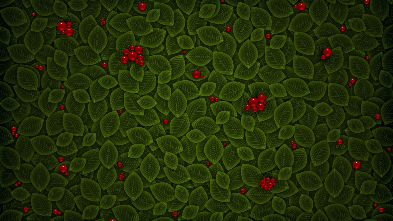 Векторные листья с ягодами обои