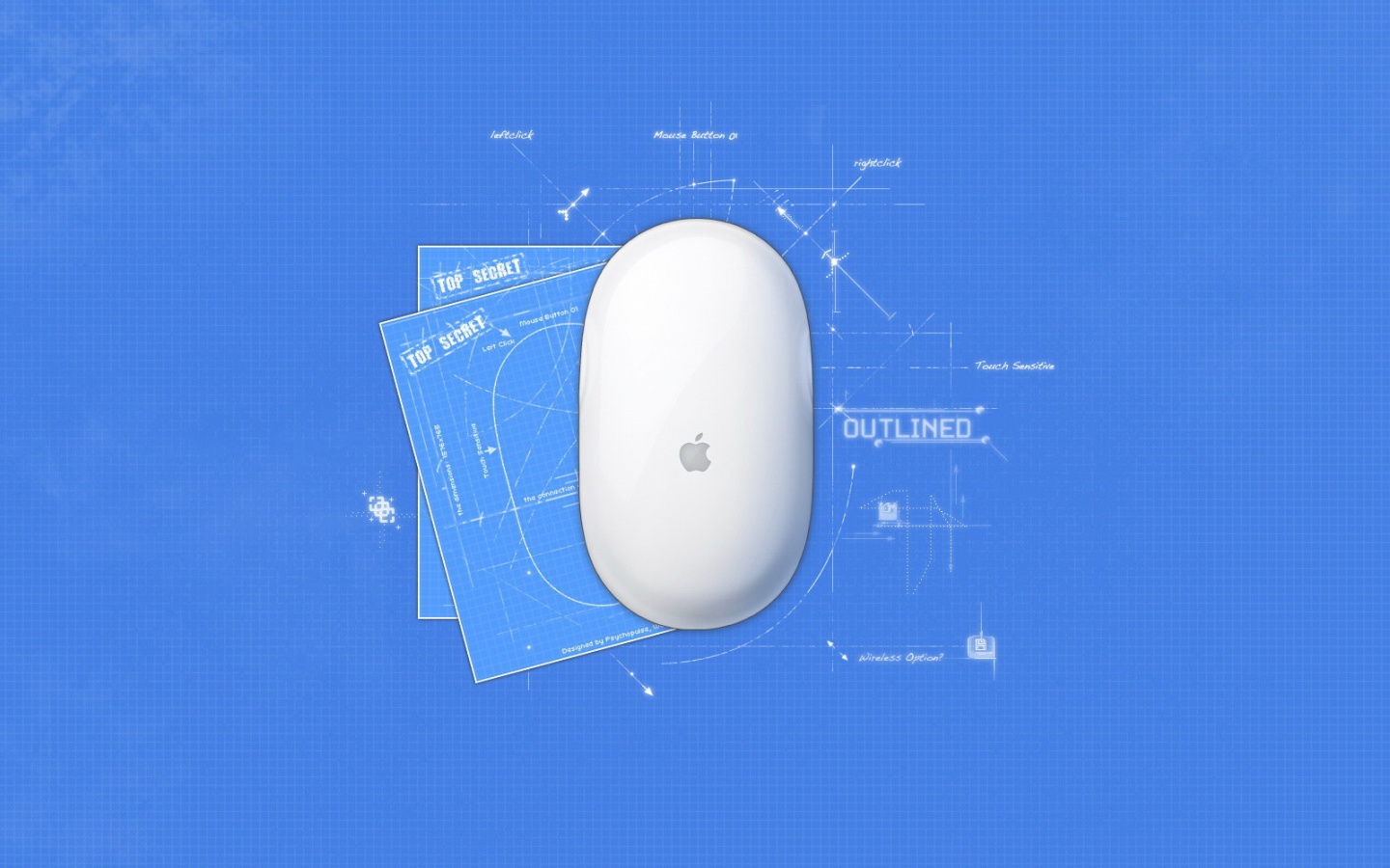 Чертеж яблочной мышки обои