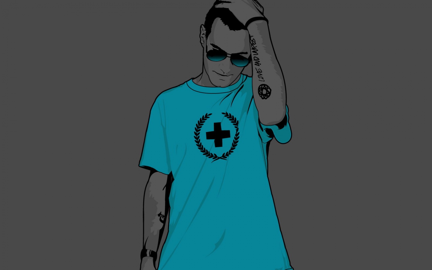 Парень в голубой футболке обои