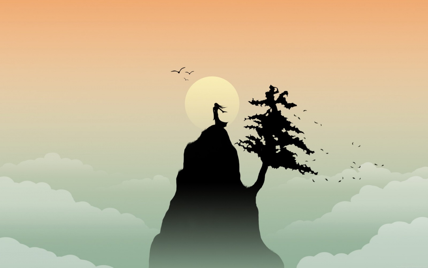 Одна на вершине обои