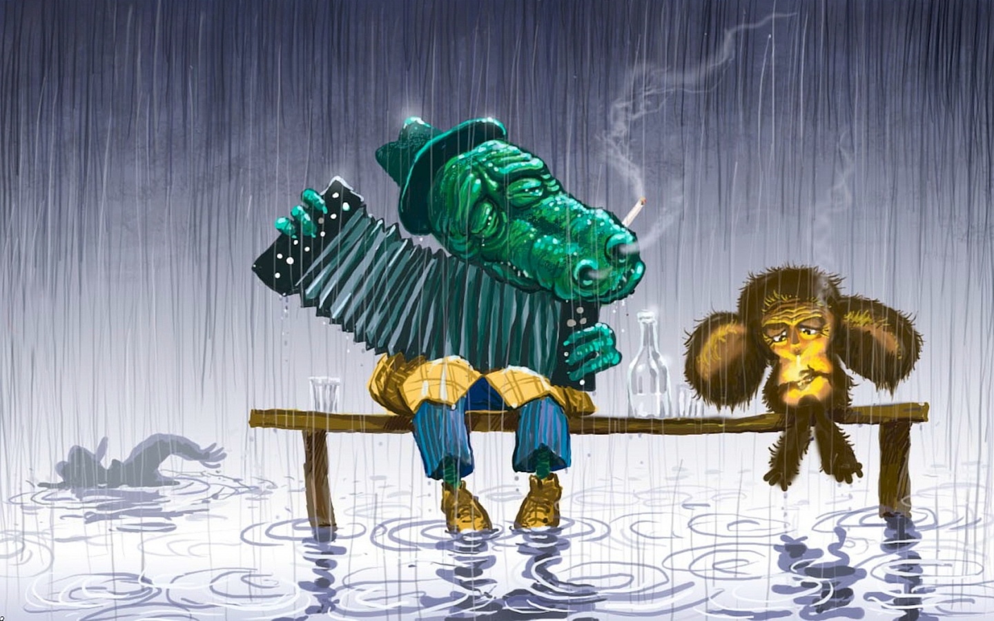 Гена и Чебурашка обои