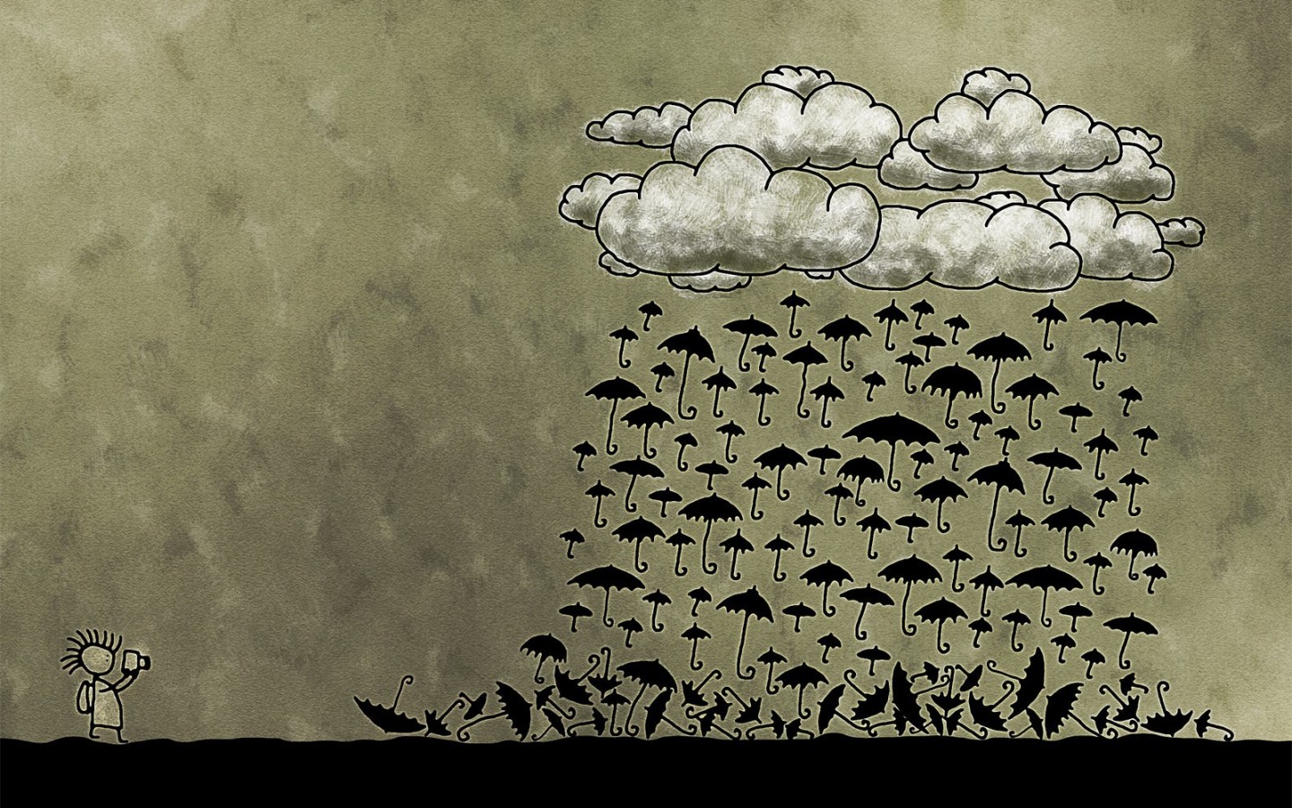 Дождь из зонтиков обои