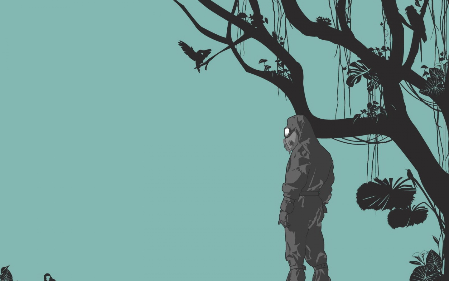 Человек в защитном костюме обои