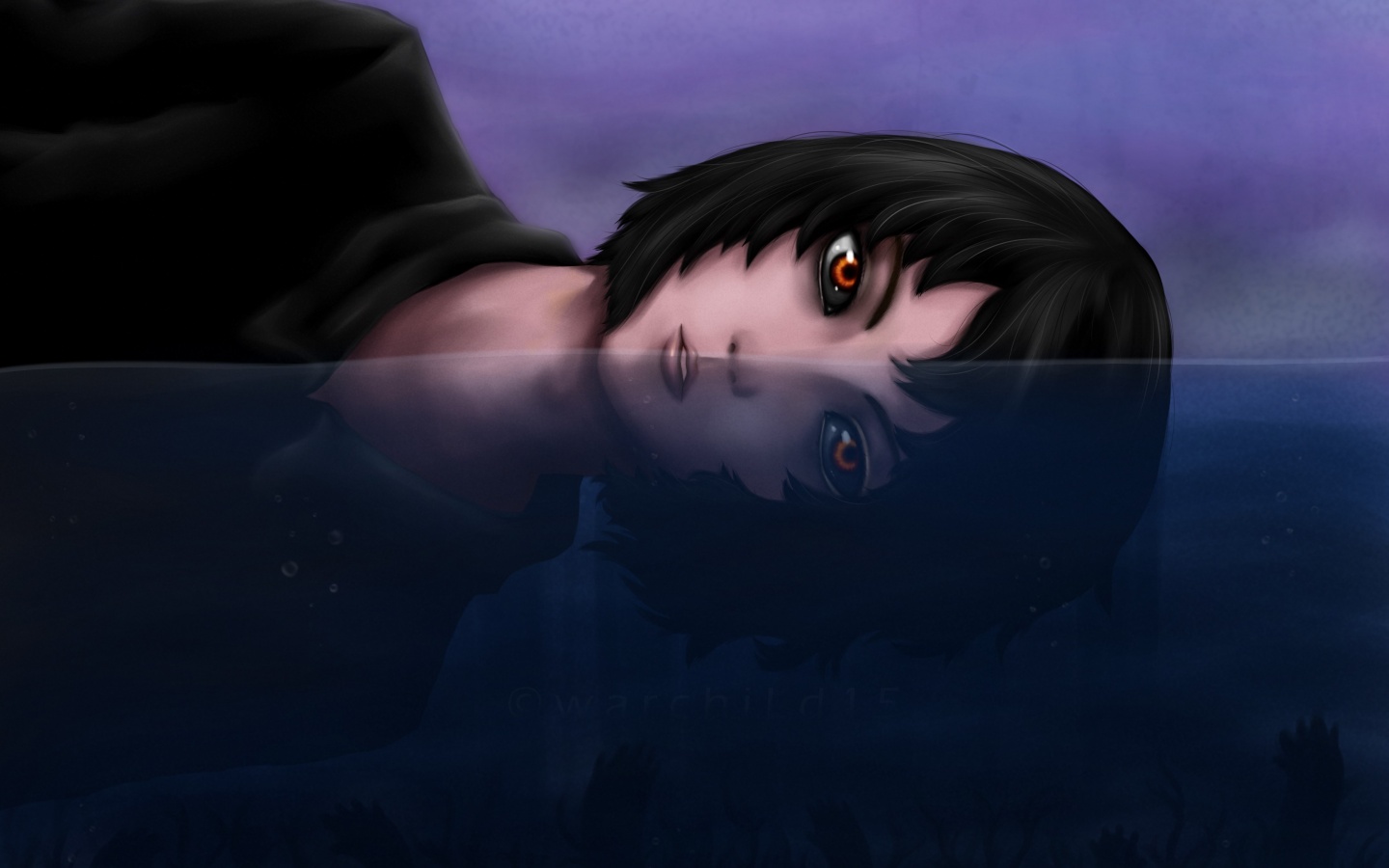 Девочка в воде обои