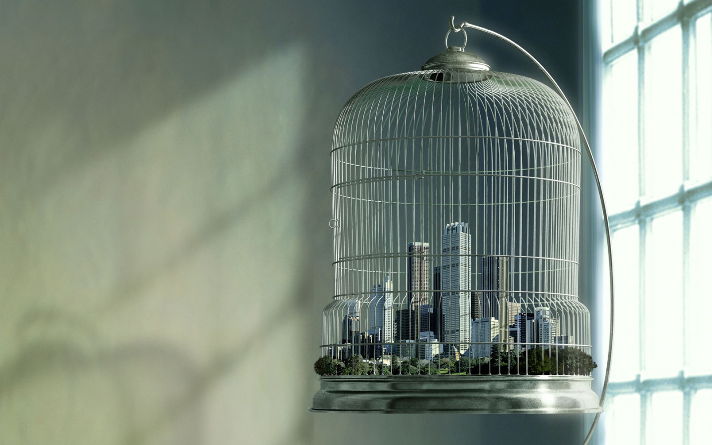 Город в клетке обои