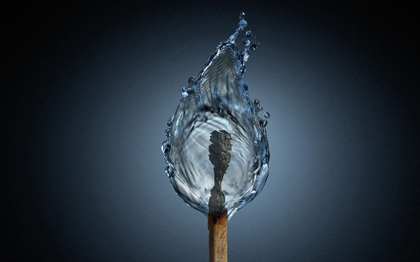 Водяное пламя спички обои