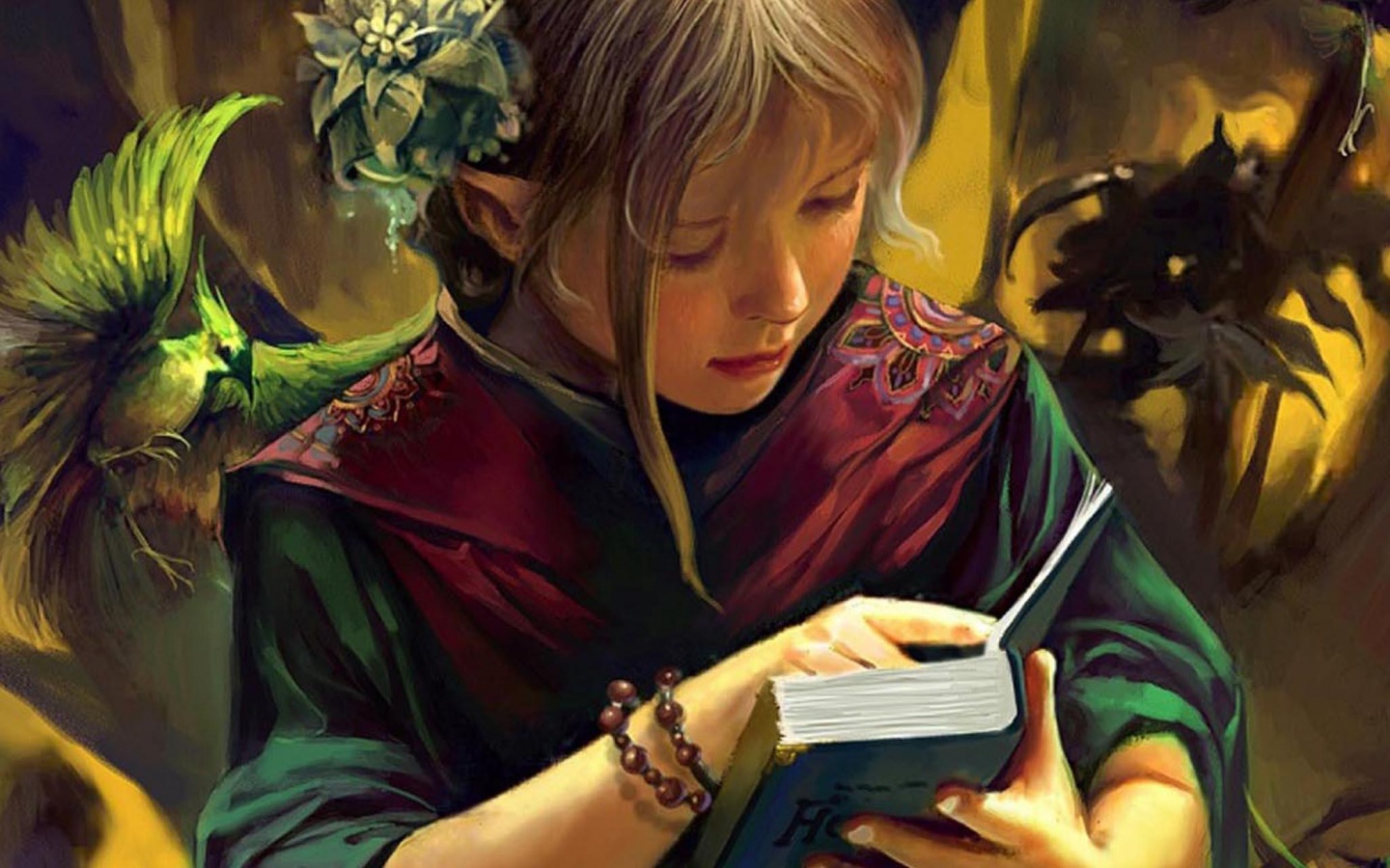 Читающая девочка обои