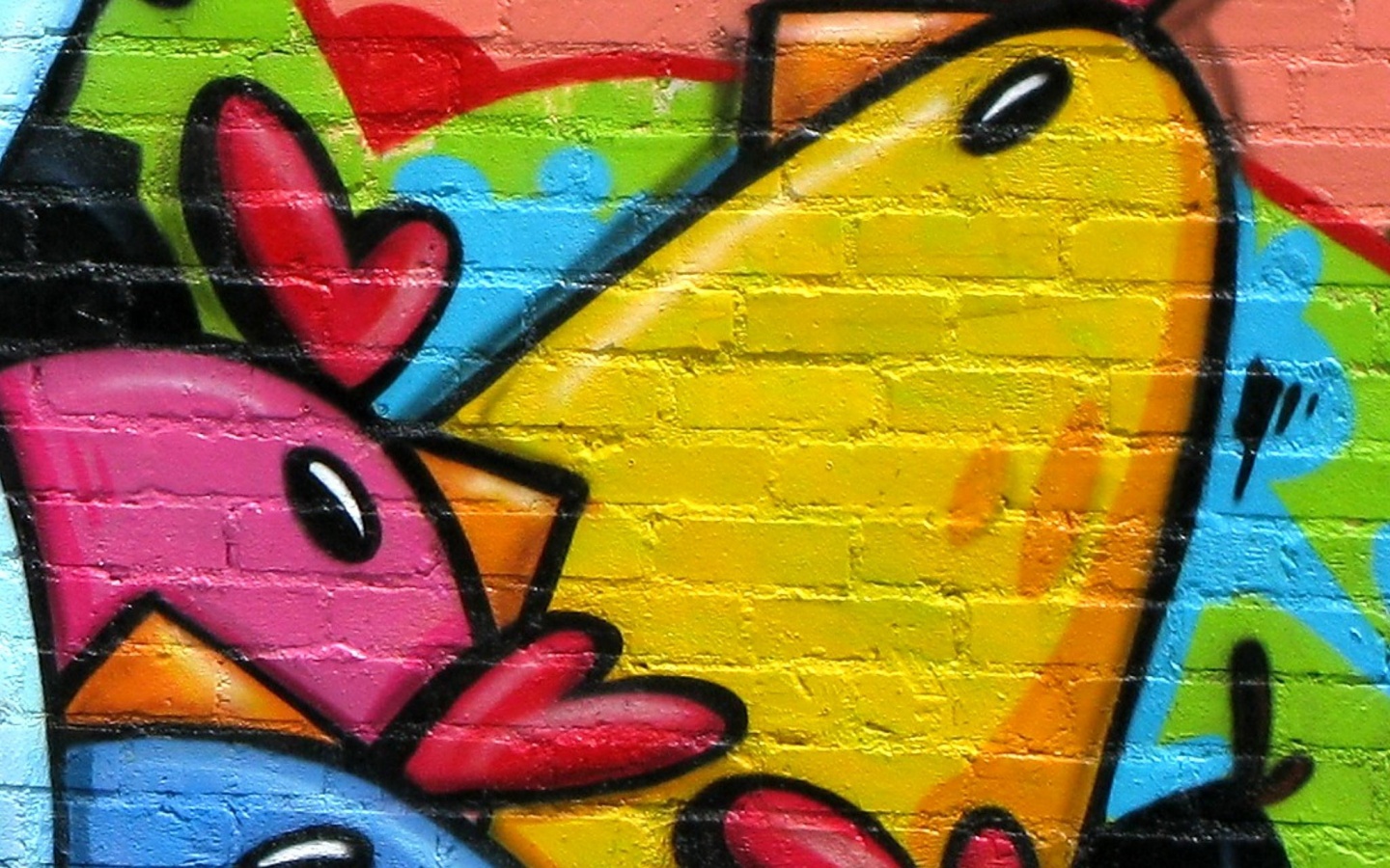 Граффити Курица с цыплятами обои