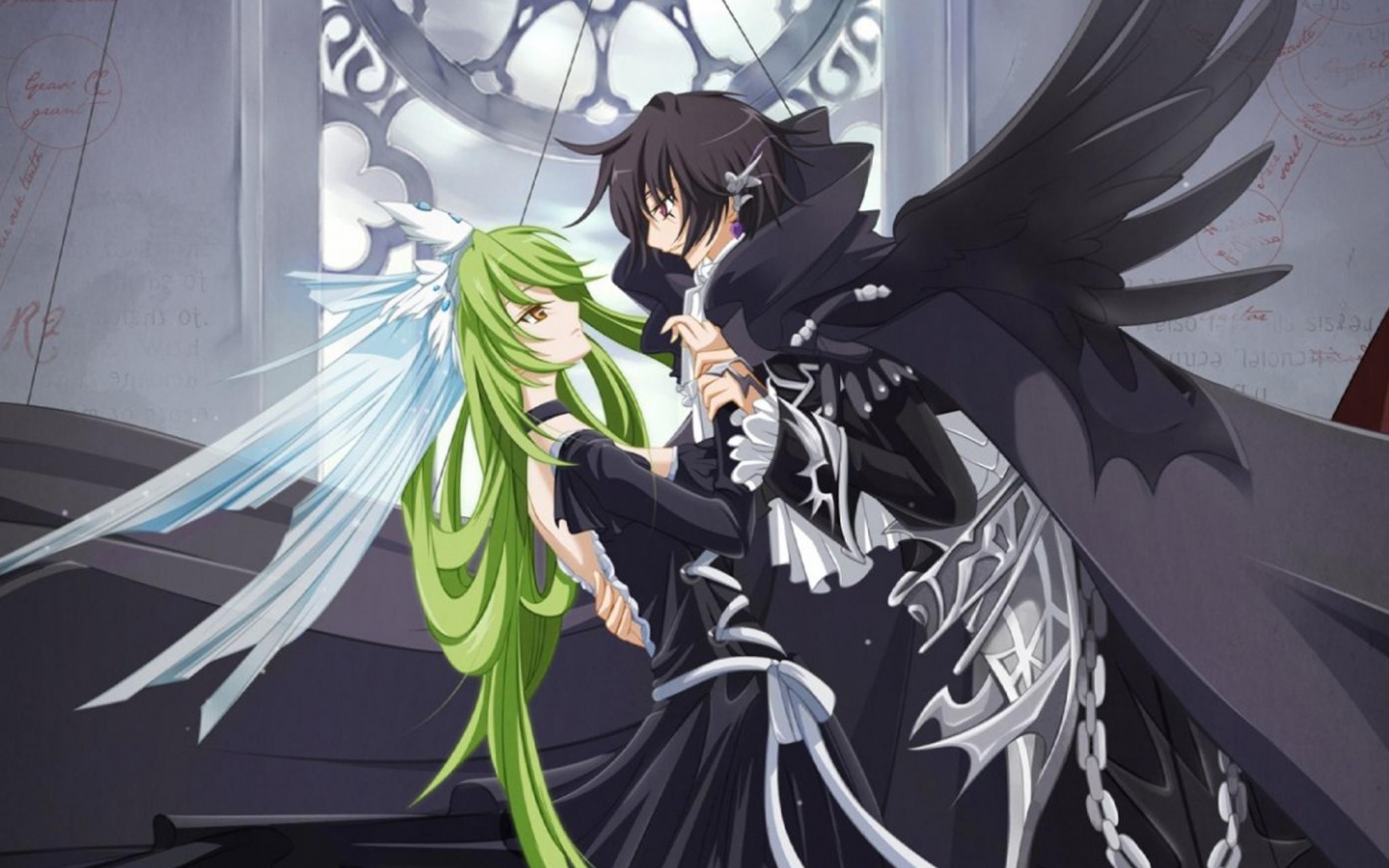 Танец под витражом обои