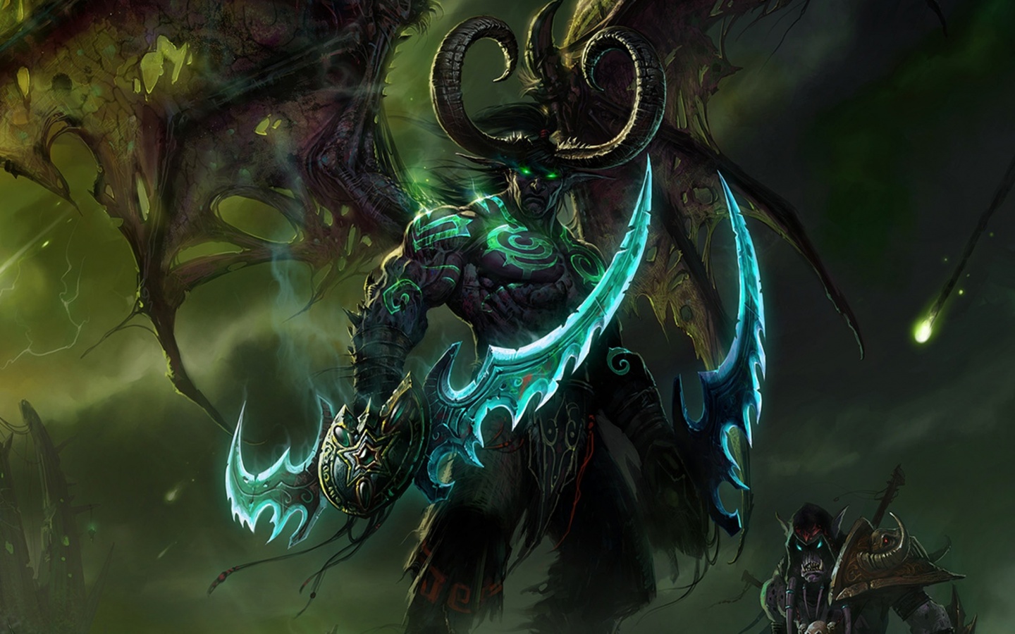 Иллидан с клинками обои