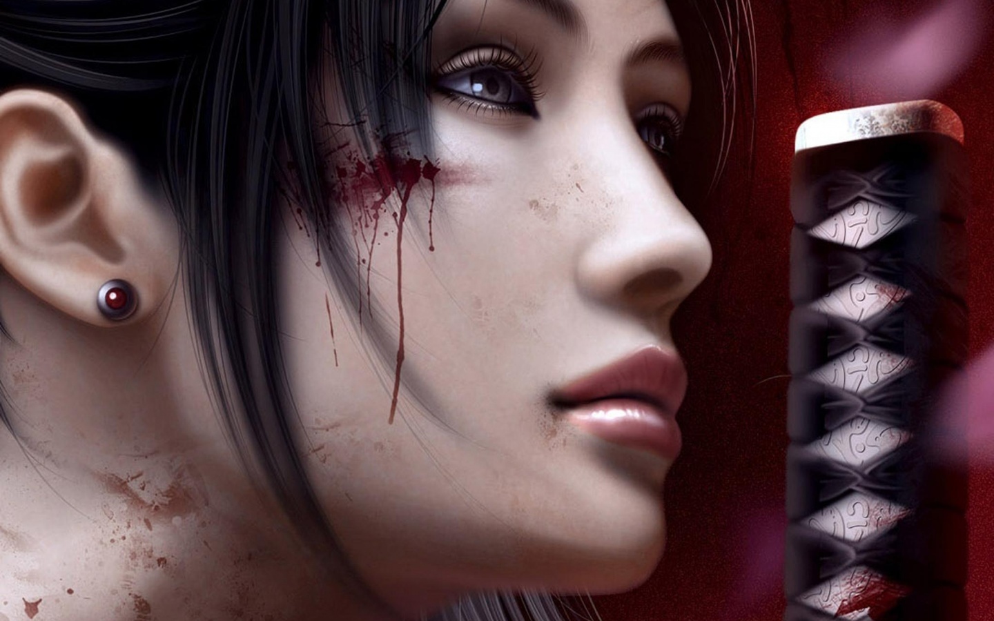 Японка с катаной обои