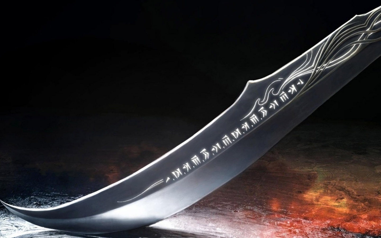 Клинок с магическими рунами обои