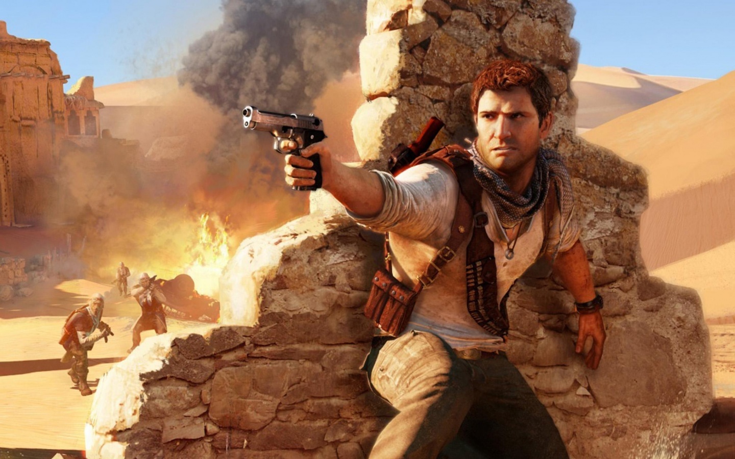 Бой в пустыне обои