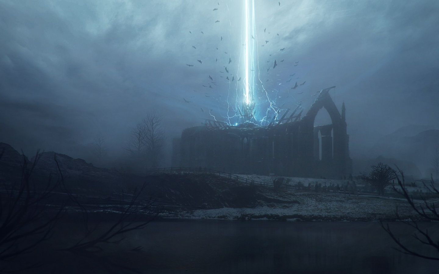 Заброшенный собор обои