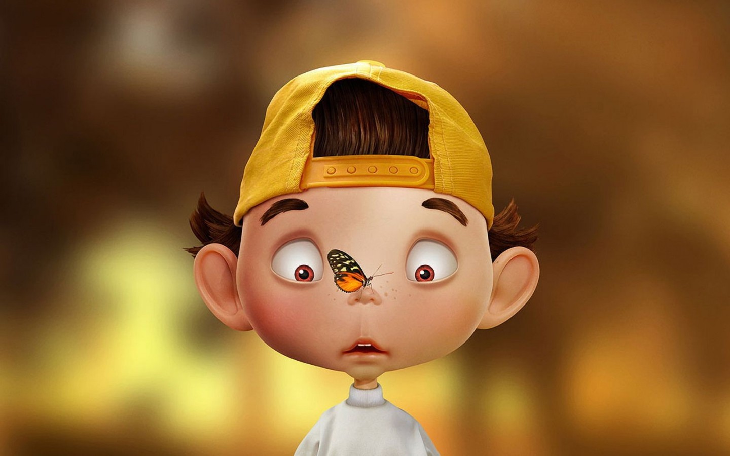 Бабочка на носу обои