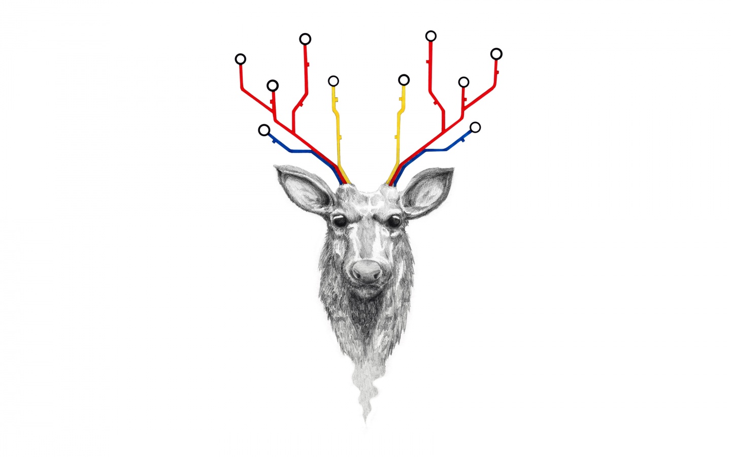 Схематичный олень обои
