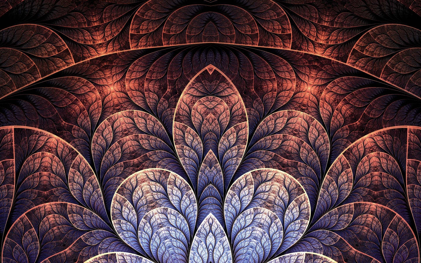 Фрактальные листья обои