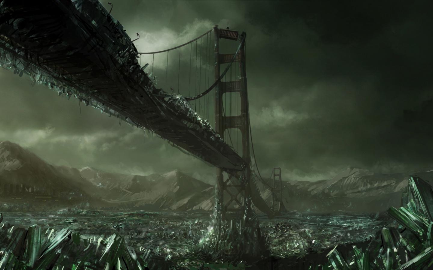 Постапокалиптические Золотые Ворота обои