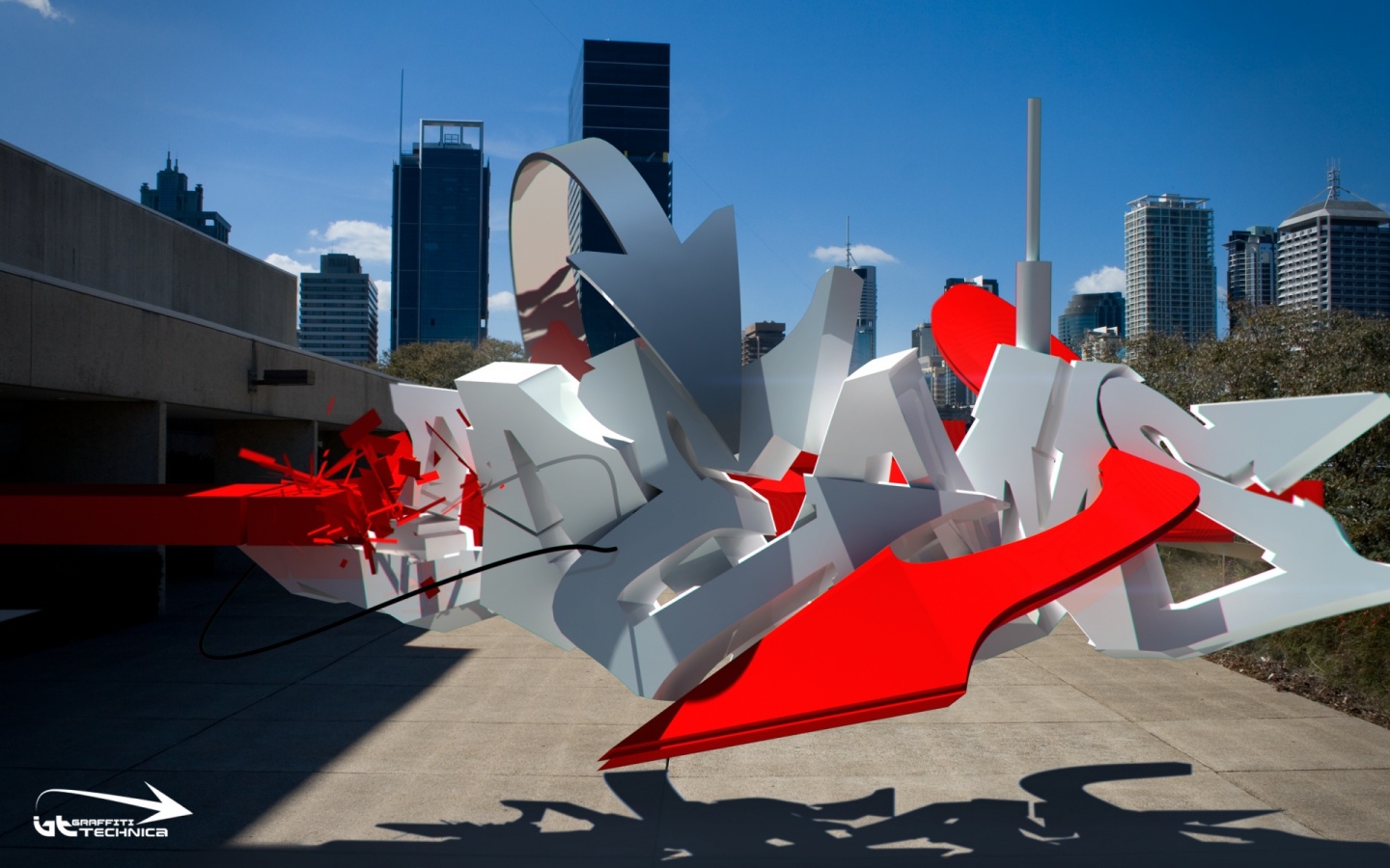 Трехмерное граффити обои