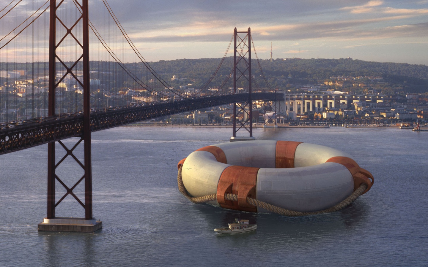 Огромный спасательный круг обои