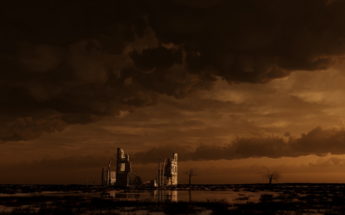 Руины здания обои