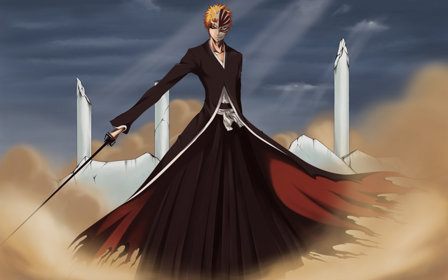 Хичиго в руинах обои