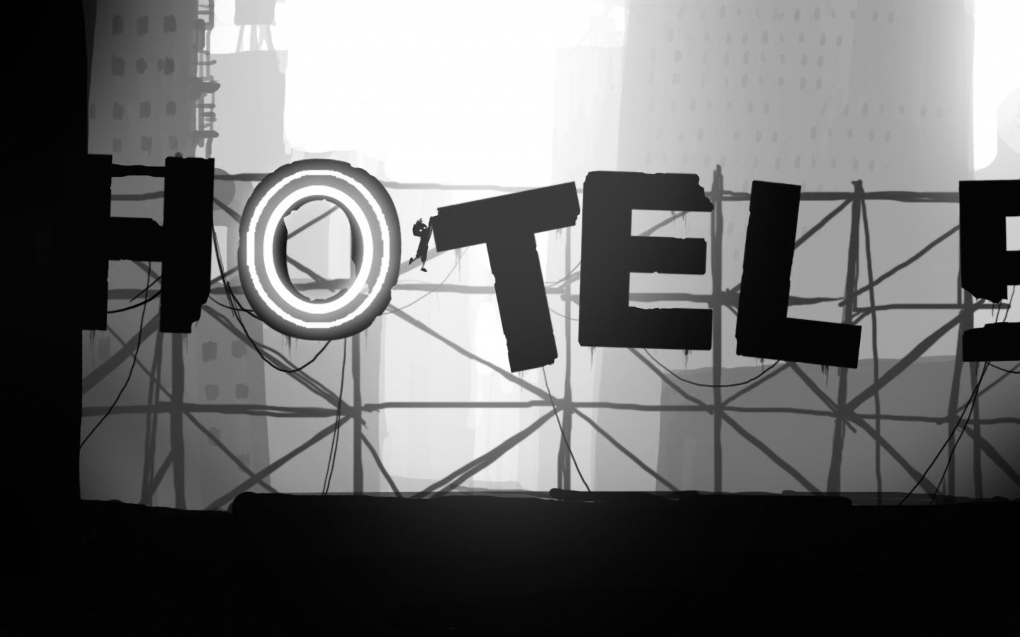 Мальчик из Limbo на вывеске "Hotel" обои