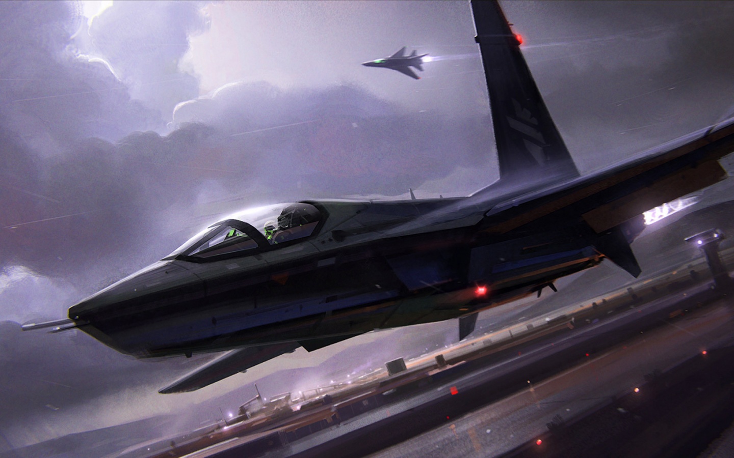 Истребитель на взлете обои