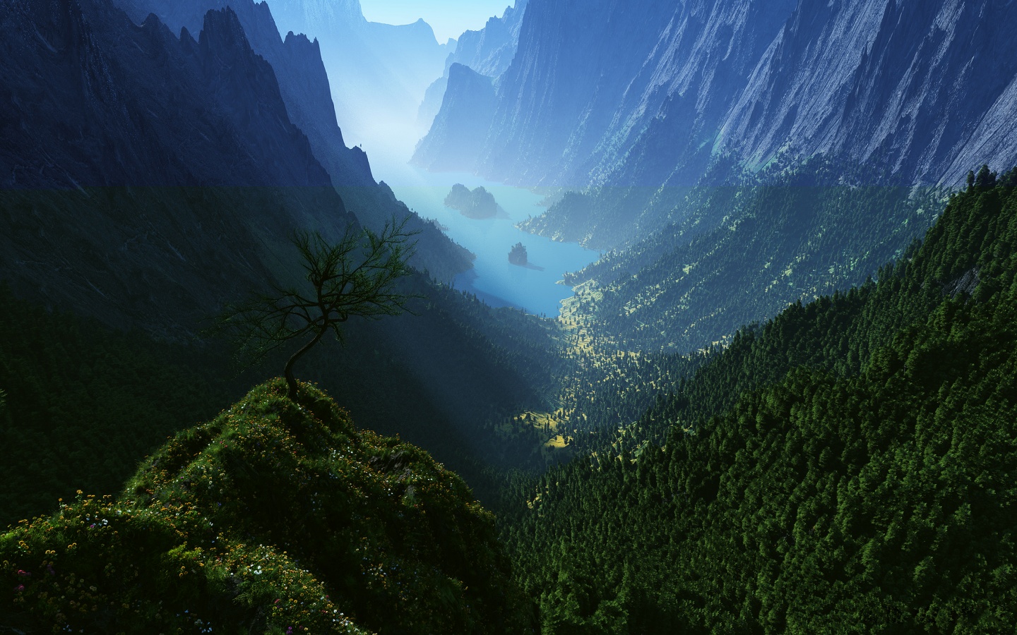 Озеро на перевале обои