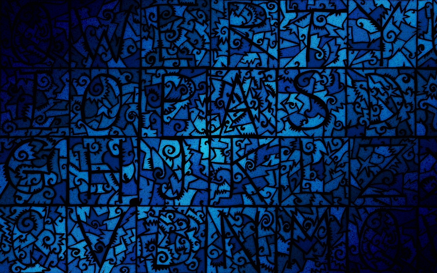 Витражные буквы обои