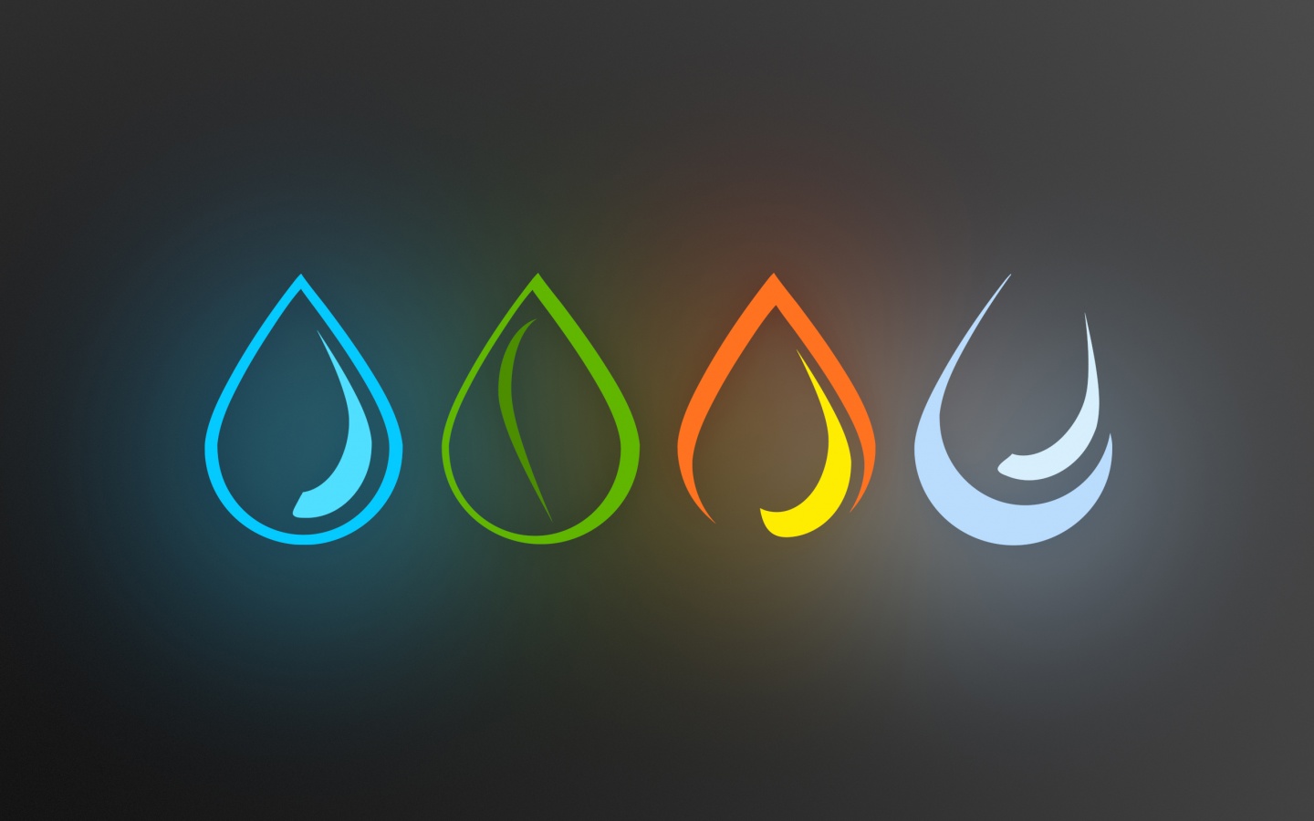 Четыре стихии в каплях обои