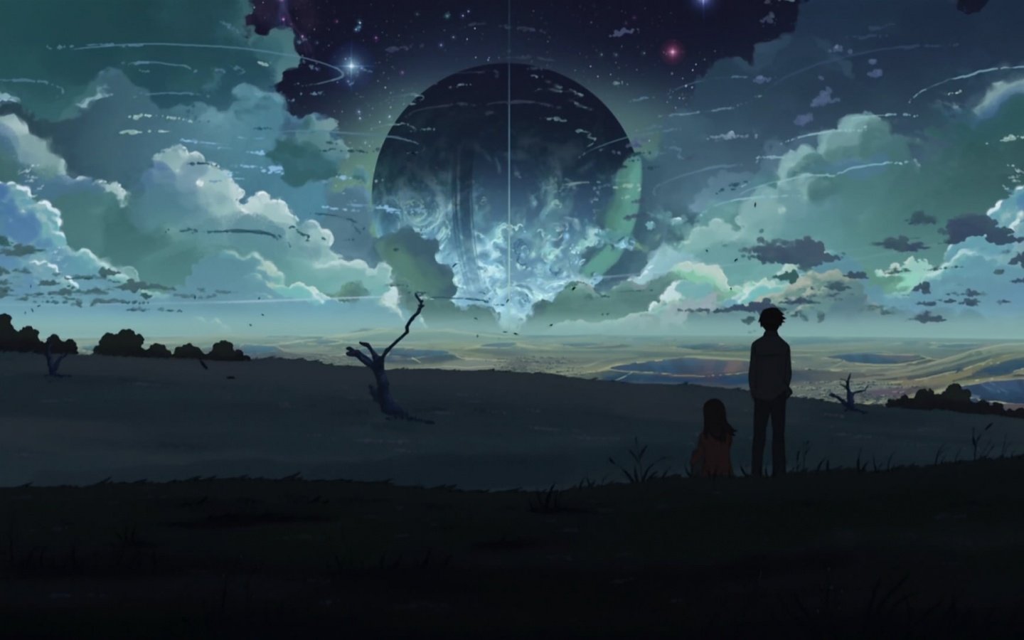 Кадр из творения Макото Синкая обои