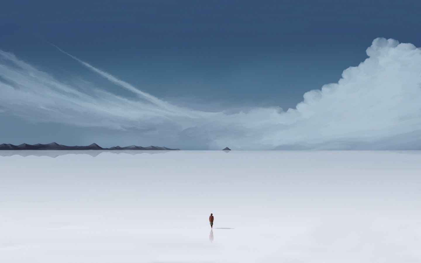 Человек и пустошь обои