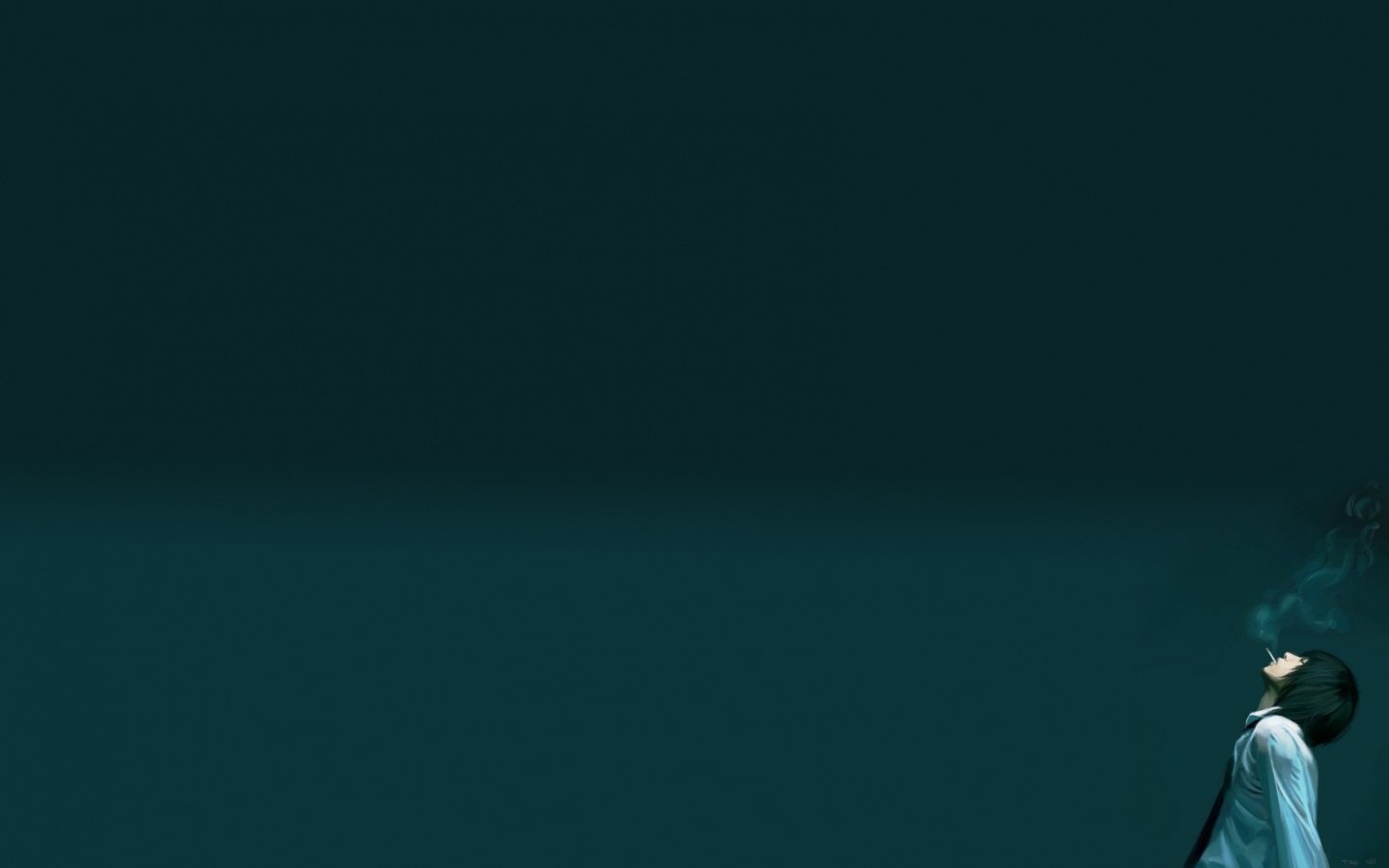 Курящий в углу обои