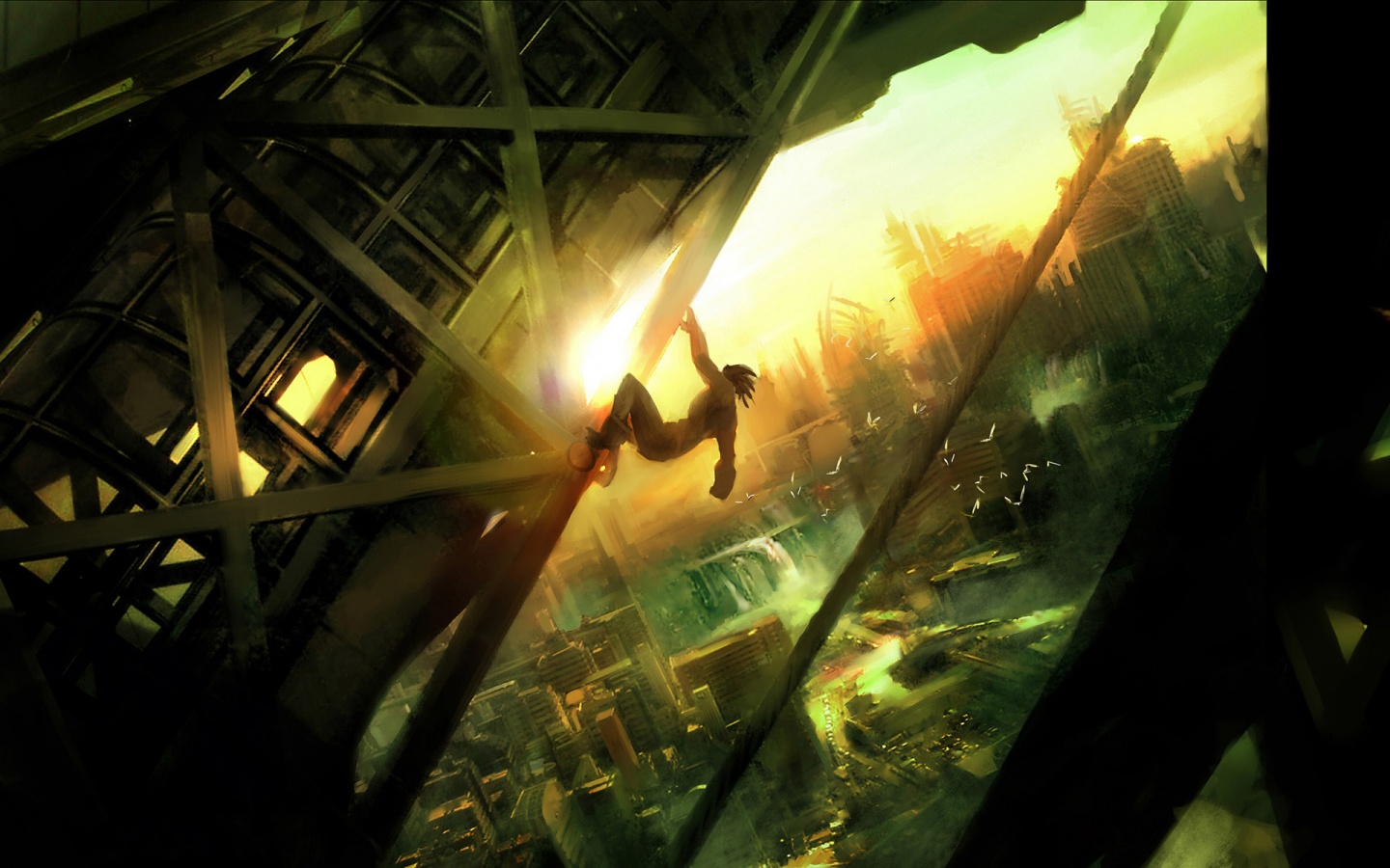 Мутант в постапокалиптическом городе обои