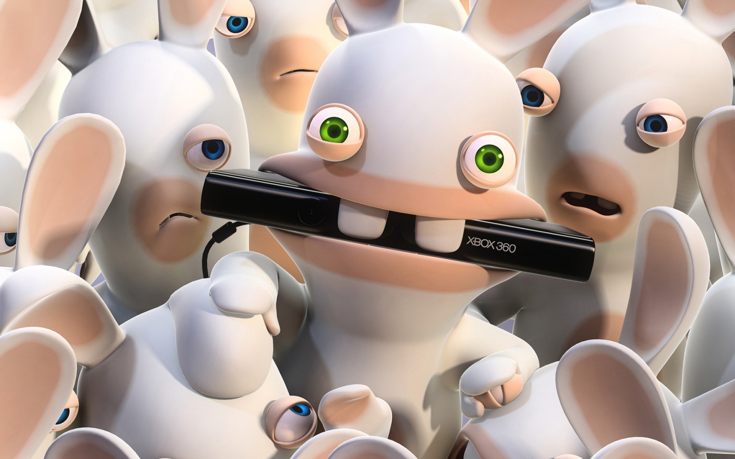 Кролик грызет кинект обои